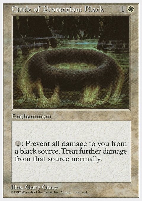 Circle of Protection: Black, Fifth Edition #17, Magic: The Gathering card