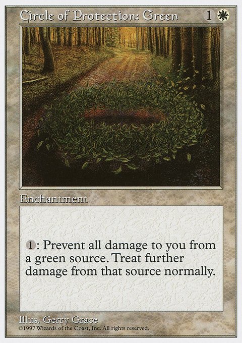 Circle of Protection: Green, Fifth Edition #19, Magic: The Gathering card