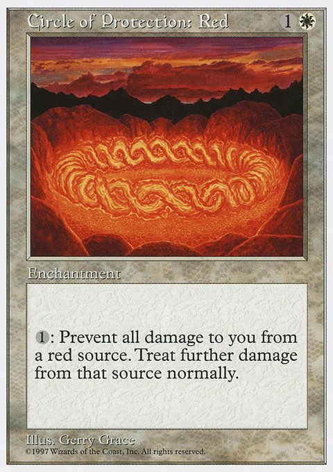 Circle of Protection: Red, Fifth Edition #20, Magic: The Gathering card