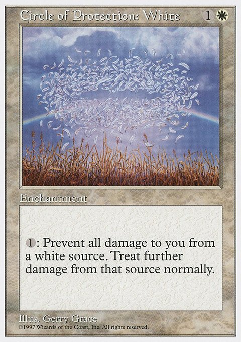 Circle of Protection: White, Fifth Edition #21, Magic: The Gathering card
