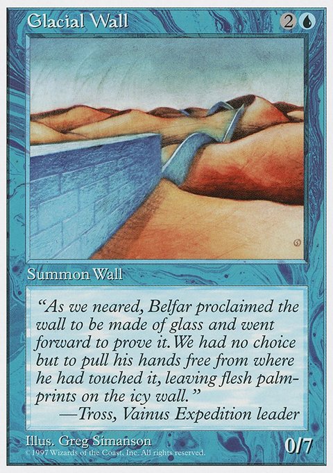 Glacial Wall, Fifth Edition #91, Magic: The Gathering card