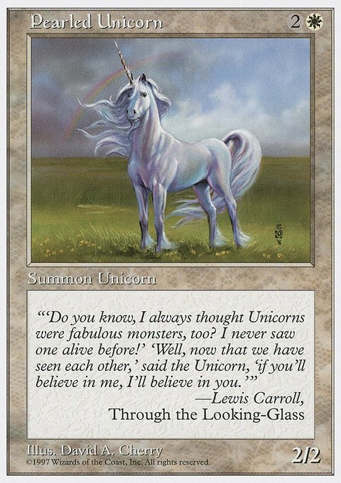 Pearled Unicorn, Fifth Edition #50, Magic: The Gathering card