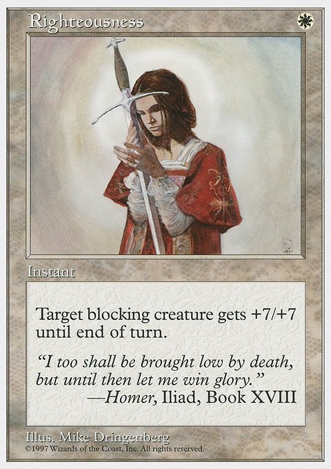 Righteousness, Fifth Edition #56, Magic: The Gathering card
