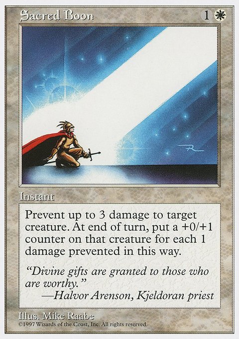 Sacred Boon, Fifth Edition #57, Magic: The Gathering card
