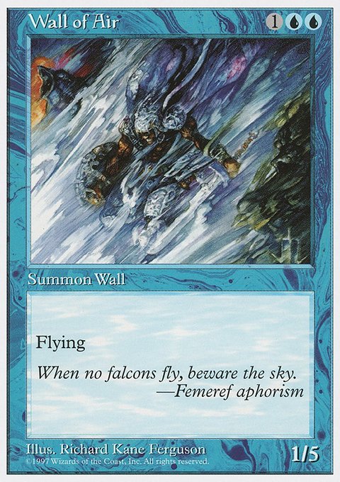 Wall of Air, Fifth Edition #135, Magic: The Gathering card