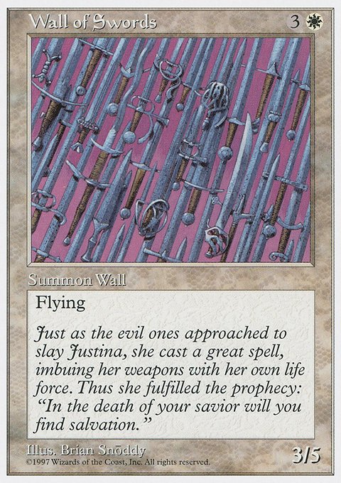 Wall of Swords, Fifth Edition #67, Magic: The Gathering card