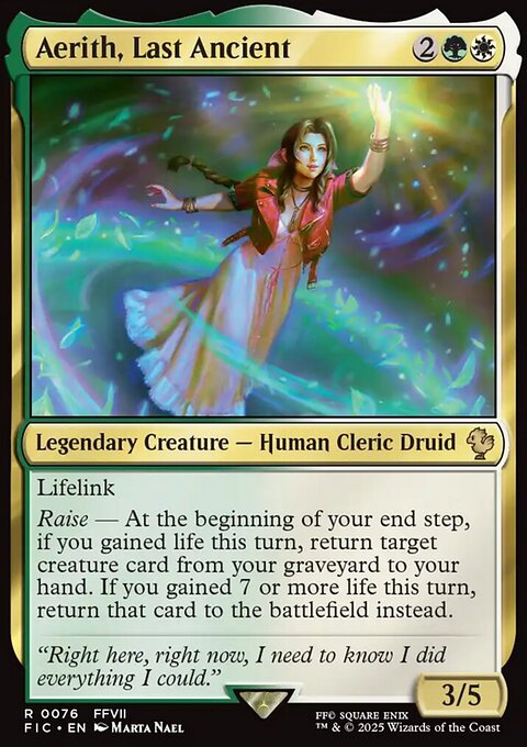 Aerith, Last Ancient, Final Fantasy Commander #76, Magic: The Gathering card