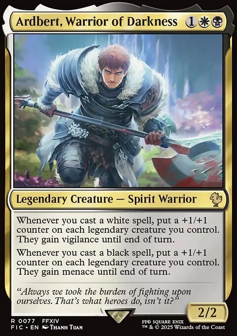Ardbert, Warrior of Darkness, Final Fantasy Commander #77, Magic: The Gathering card