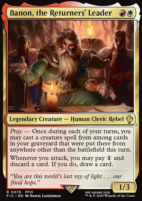 Banon, the Returners' Leader, Final Fantasy Commander #78, Magic: The Gathering card