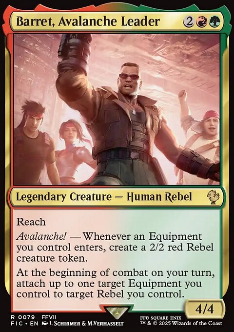 Barret, Avalanche Leader, Final Fantasy Commander #79, Magic: The Gathering card