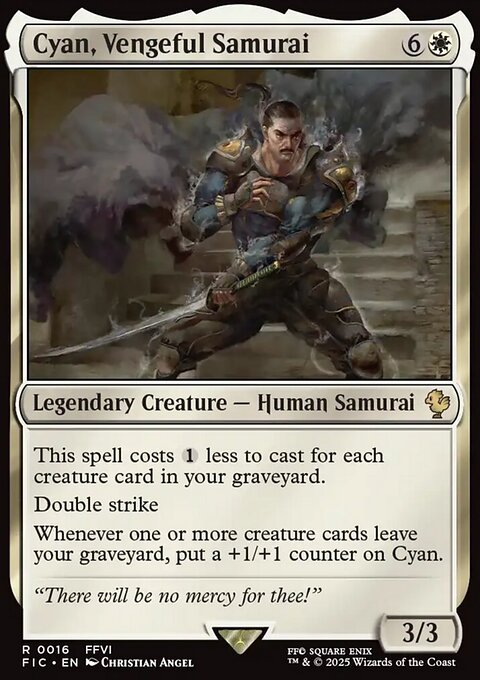 Cyan, Vengeful Samurai, Final Fantasy Commander #16, Magic: The Gathering card