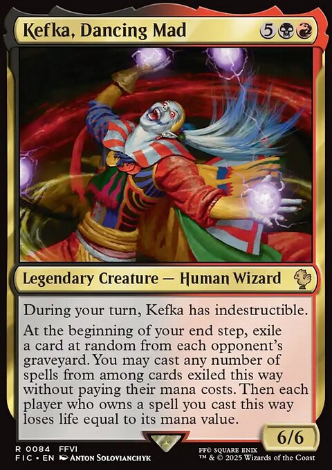 Kefka, Dancing Mad, Final Fantasy Commander #84, Magic: The Gathering card
