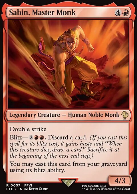 Sabin, Master Monk, Final Fantasy Commander #57, Magic: The Gathering card