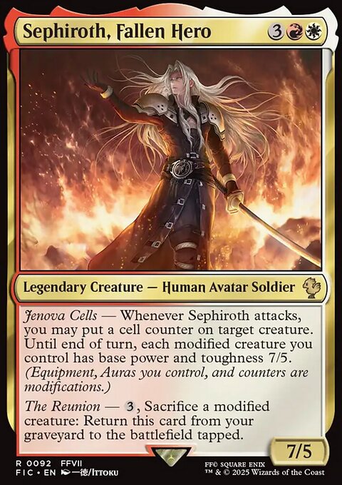 Sephiroth, Fallen Hero, Final Fantasy Commander #92, Magic: The Gathering card