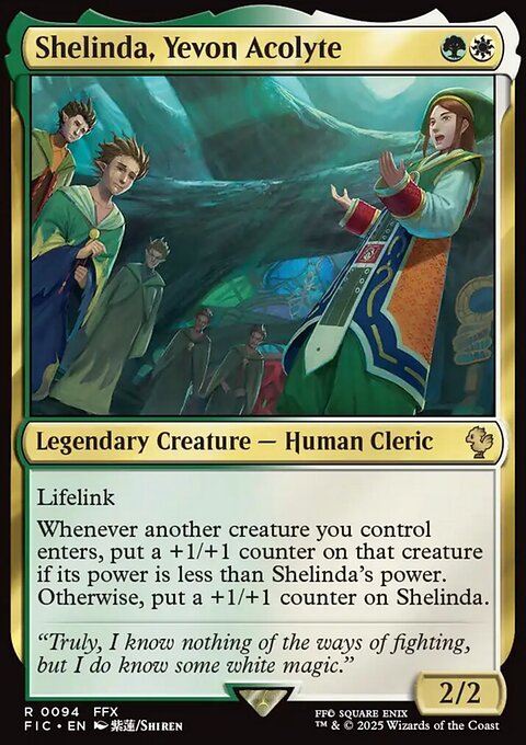 Shelinda, Yevon Acolyte, Final Fantasy Commander #94, Magic: The Gathering card