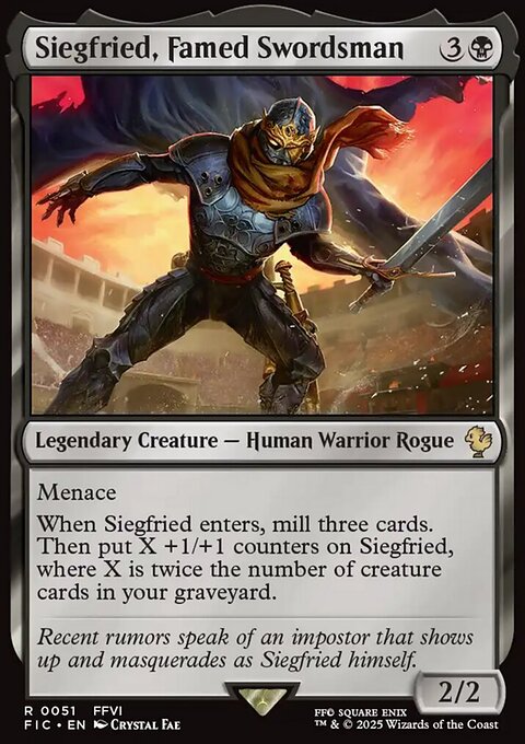 Siegfried, Famed Swordsman, Final Fantasy Commander #51, Magic: The Gathering card