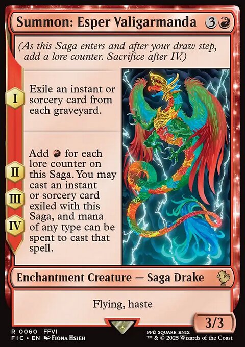 Summon: Esper Valigarmanda, Final Fantasy Commander #60, Magic: The Gathering card