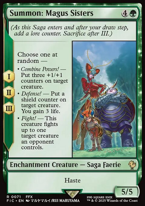 Summon: Magus Sisters, Final Fantasy Commander #71, Magic: The Gathering card