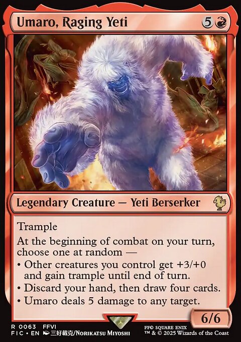 Umaro, Raging Yeti, Final Fantasy Commander #63, Magic: The Gathering card