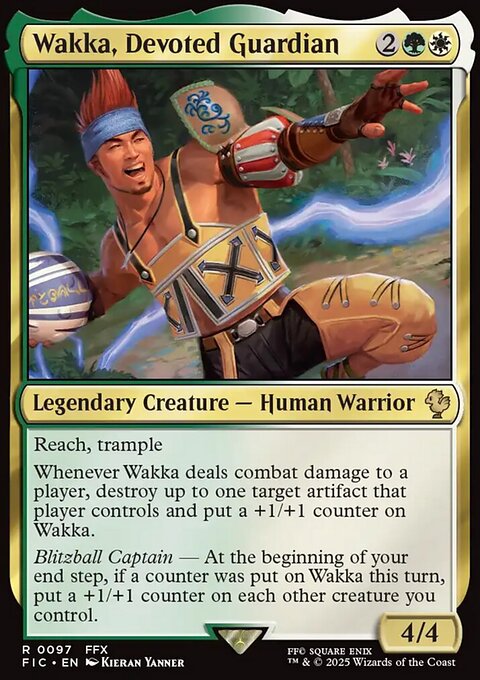 Wakka, Devoted Guardian, Final Fantasy Commander #97, Magic: The Gathering card