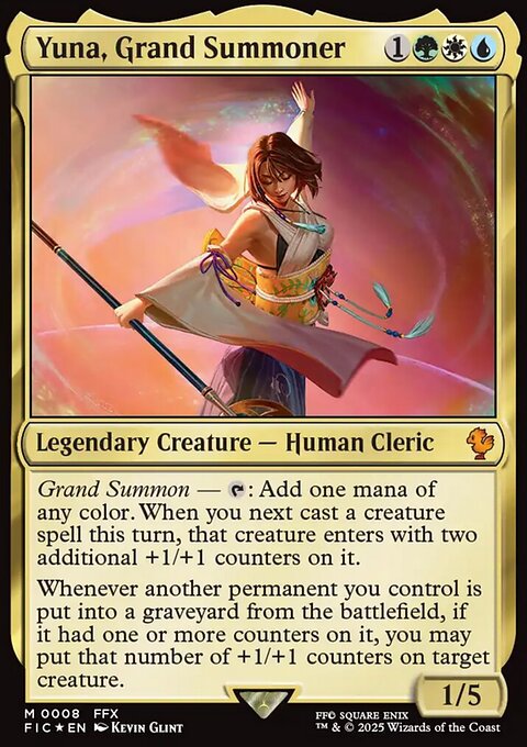 Yuna, Grand Summoner, Final Fantasy Commander #8, Magic: The Gathering card