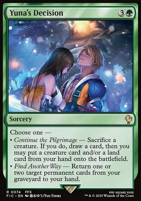 Yuna's Decision, Final Fantasy Commander #74, Magic: The Gathering card