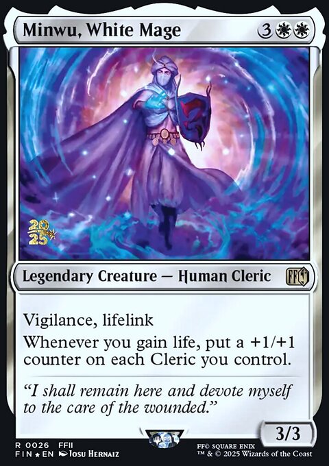 Minwu, White Mage, Final Fantasy Promos #26s, Magic: The Gathering card