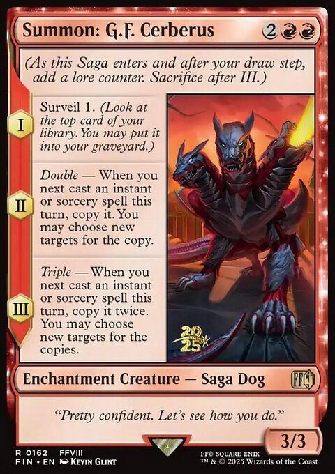 Summon: G.F. Cerberus, Final Fantasy Promos #162s, Magic: The Gathering card