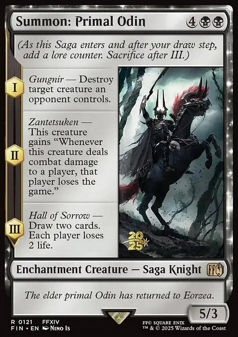 Summon: Primal Odin, Final Fantasy Promos #121s, Magic: The Gathering card
