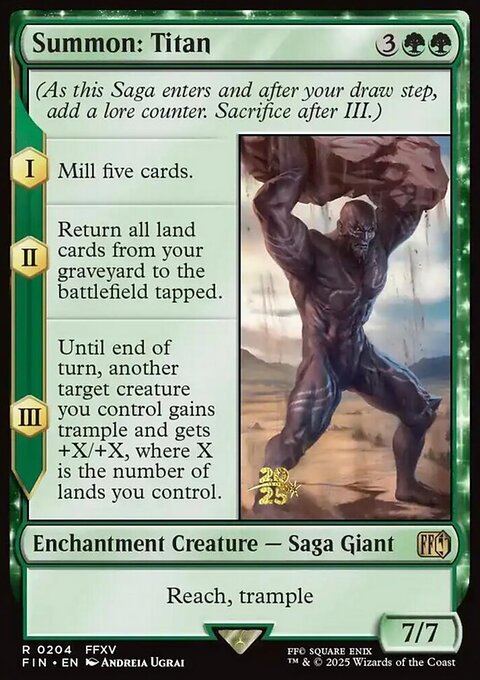 Summon: Titan, Final Fantasy Promos #204s, Magic: The Gathering card