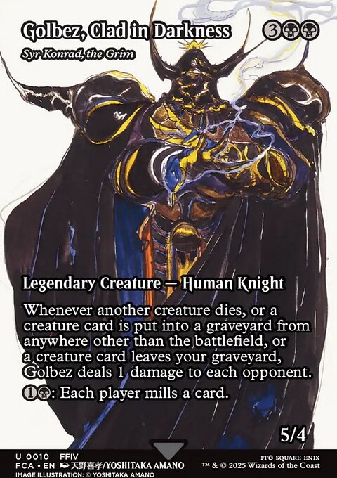 Syr Konrad, the Grim, Final Fantasy: Through the Ages #10, Magic: The Gathering card