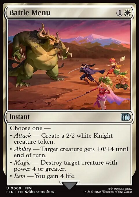Battle Menu, Final Fantasy #9, Magic: The Gathering card