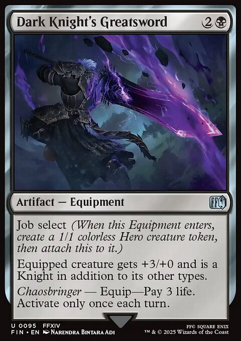 Dark Knight's Greatsword, Final Fantasy #95, Magic: The Gathering card