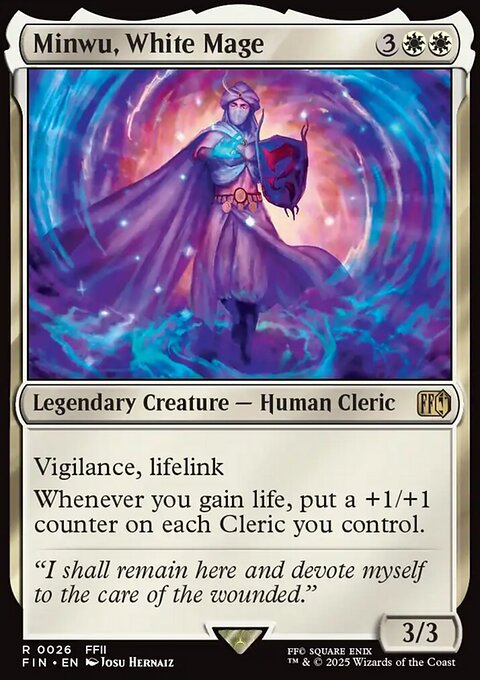 Minwu, White Mage, Final Fantasy #26, Magic: The Gathering card