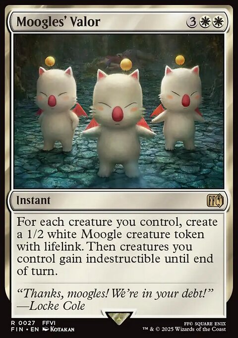 Moogles' Valor, Final Fantasy #27, Magic: The Gathering card