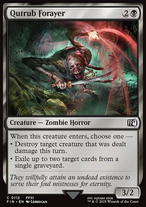 Qutrub Forayer, Final Fantasy #112, Magic: The Gathering card