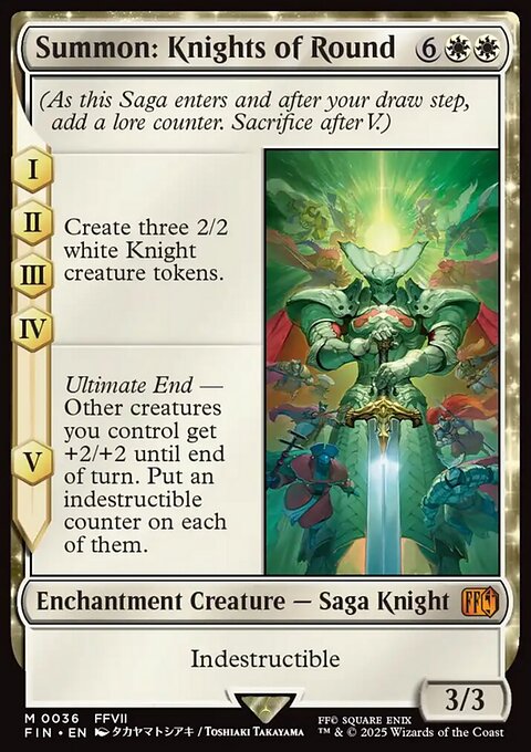 Summon: Knights of Round, Final Fantasy #36, Magic: The Gathering card