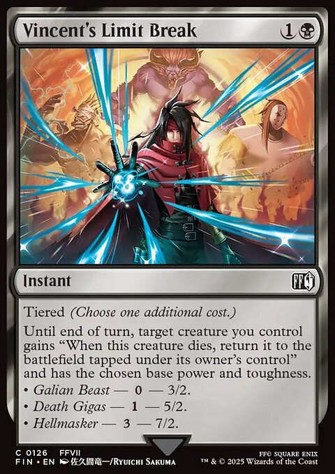 Vincent's Limit Break, Final Fantasy #126, Magic: The Gathering card