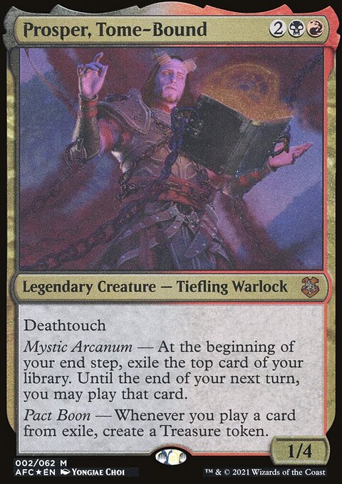 Prosper, Tome-Bound, Forgotten Realms Commander Display Commanders #2, Magic: The Gathering card