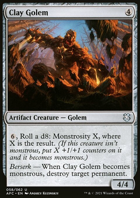 Clay Golem, Forgotten Realms Commander #58, Magic: The Gathering card