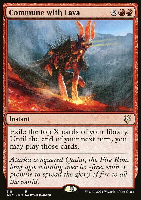 Commune with Lava, Forgotten Realms Commander #118, Magic: The Gathering card