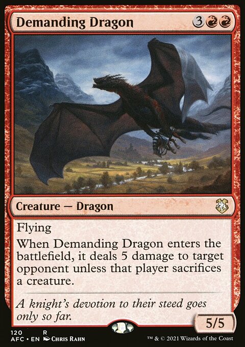 Demanding Dragon, Forgotten Realms Commander #120, Magic: The Gathering card