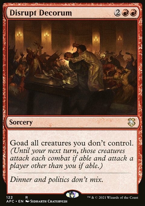 Disrupt Decorum, Forgotten Realms Commander #122, Magic: The Gathering card