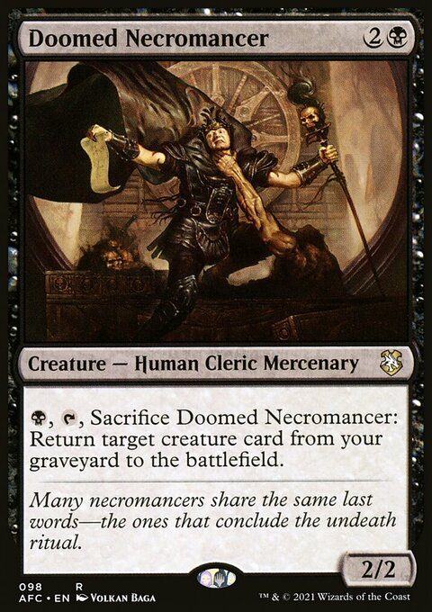Doomed Necromancer, Forgotten Realms Commander #98, Magic: The Gathering card