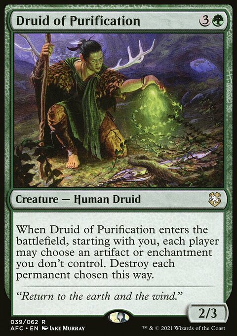 Druid of Purification, Forgotten Realms Commander #39, Magic: The Gathering card