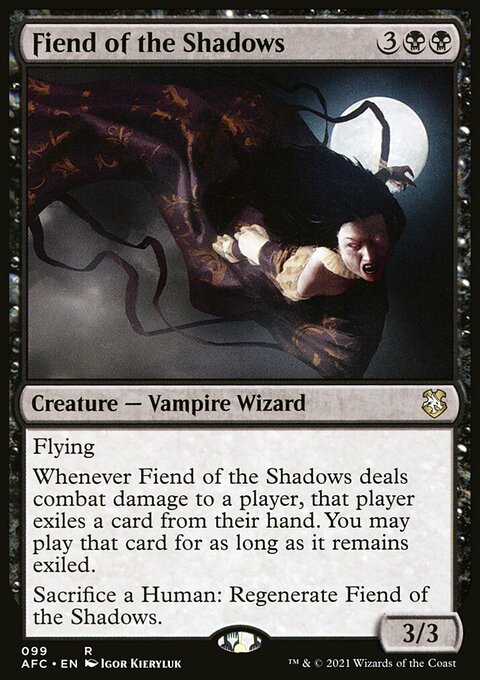 Fiend of the Shadows, Forgotten Realms Commander #99, Magic: The Gathering card