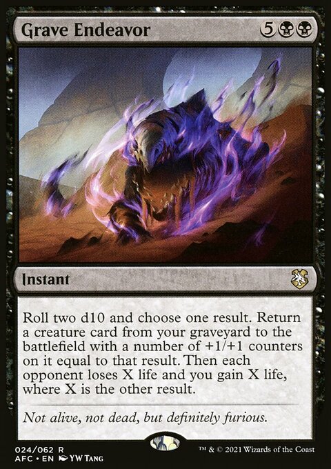 Grave Endeavor, Forgotten Realms Commander #24, Magic: The Gathering card