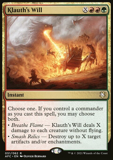 Klauth's Will, Forgotten Realms Commander #51, Magic: The Gathering card