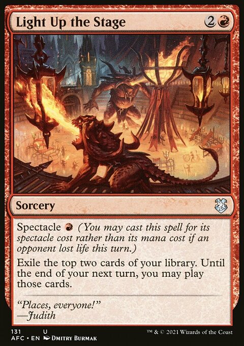 Light Up the Stage, Forgotten Realms Commander #131, Magic: The Gathering card