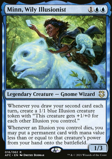 Minn, Wily Illusionist, Forgotten Realms Commander #16, Magic: The Gathering card